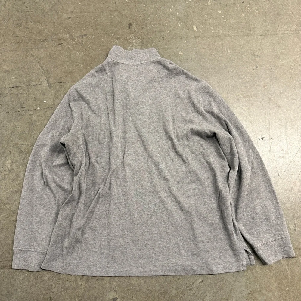 Polo Ralph Lauren Mens XL Estate Rib Quarter Zip Pullover Sweater Heather Gray